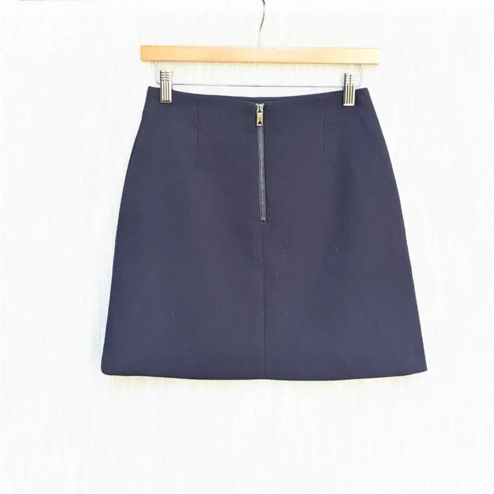 Lime Skirt Womens S Navy High Waist Straight A-line Zipper Mini